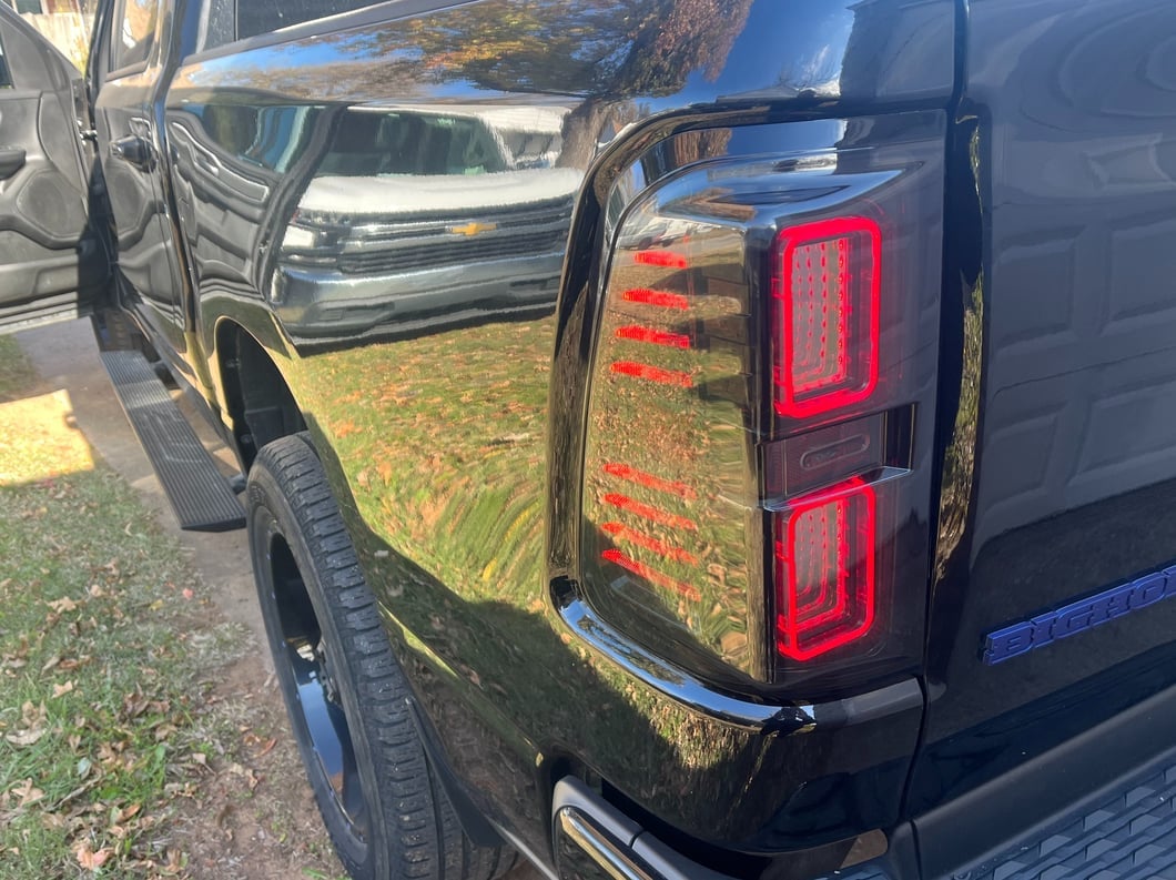 Raxiom CXR Series LED Tail Lights; Black Housing; Smoked Lens (19-24 RAM 1500 w/ Factory Halogen Tail Lights)