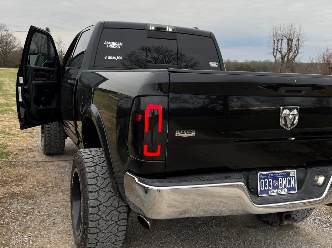 Raxiom Axial Series LED Tail Lights with Halo; Black Housing; Smoked Lens (10-18 RAM 2500 w/ Factory Halogen Tail Lights)