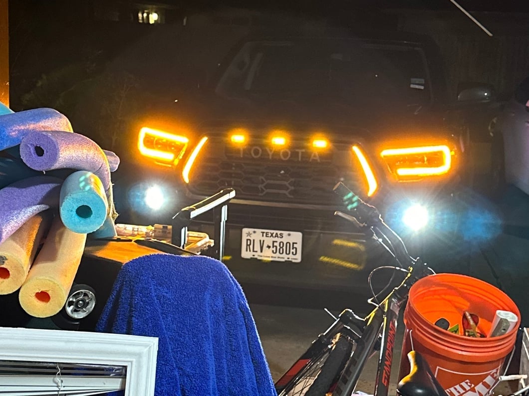 Raxiom CXR Series V2 LED Projector Headlights; Black Housing; Clear Lens (16-23 Tacoma w/ Factory Halogen DRL)