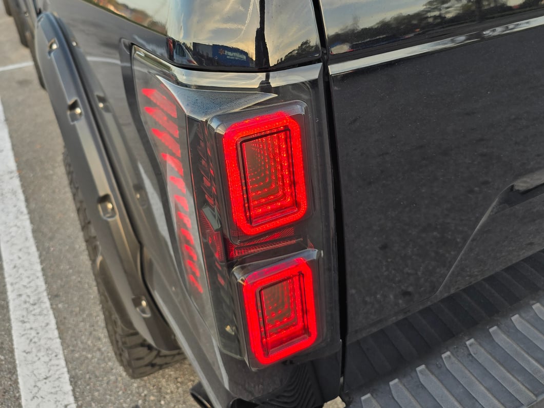 Raxiom CXR Series LED Tail Lights; Black Housing; Smoked Lens (15-17 F-150 w/ Factory Halogen Non-BLIS Tail Lights)