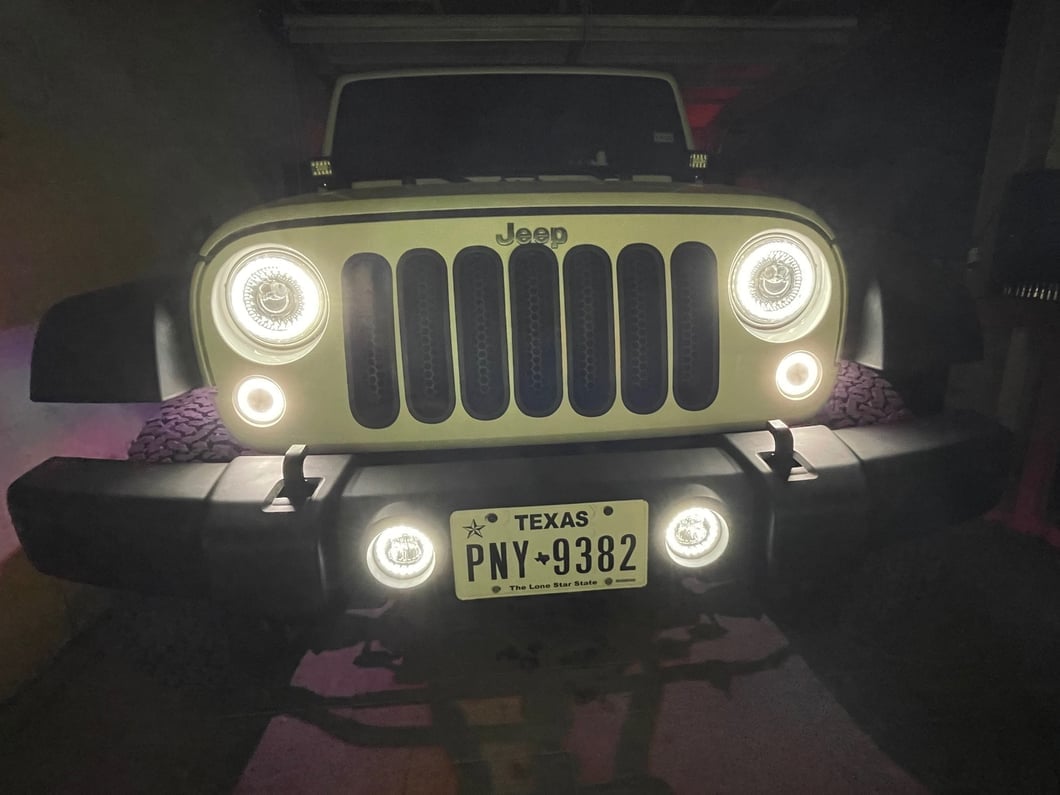 Raxiom Axial Series Nighthawk LED Fog Lights (07-18 Jeep Wrangler JK; 18-25 Jeep Wrangler JL Sahara, Rubicon w/ Plastic Bumper)