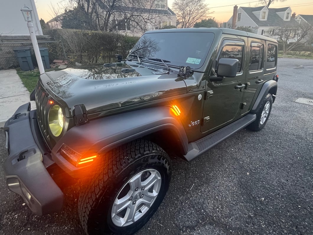 Raxiom Axial Series 9-Inch Angel Eye LED Headlights and LED Fog Lights; Black Housing; Clear Lens (18-25 Jeep Wrangler JL)