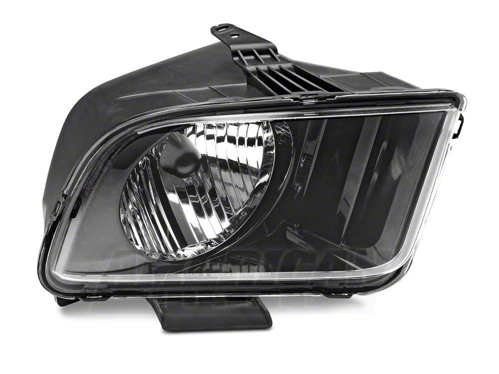 Raxiom Axial Series Stock Replacement Headlights; Black Housing; Clear Lens (05-09 Mustang w/ Factory Halogen Headlights, Excluding GT500)