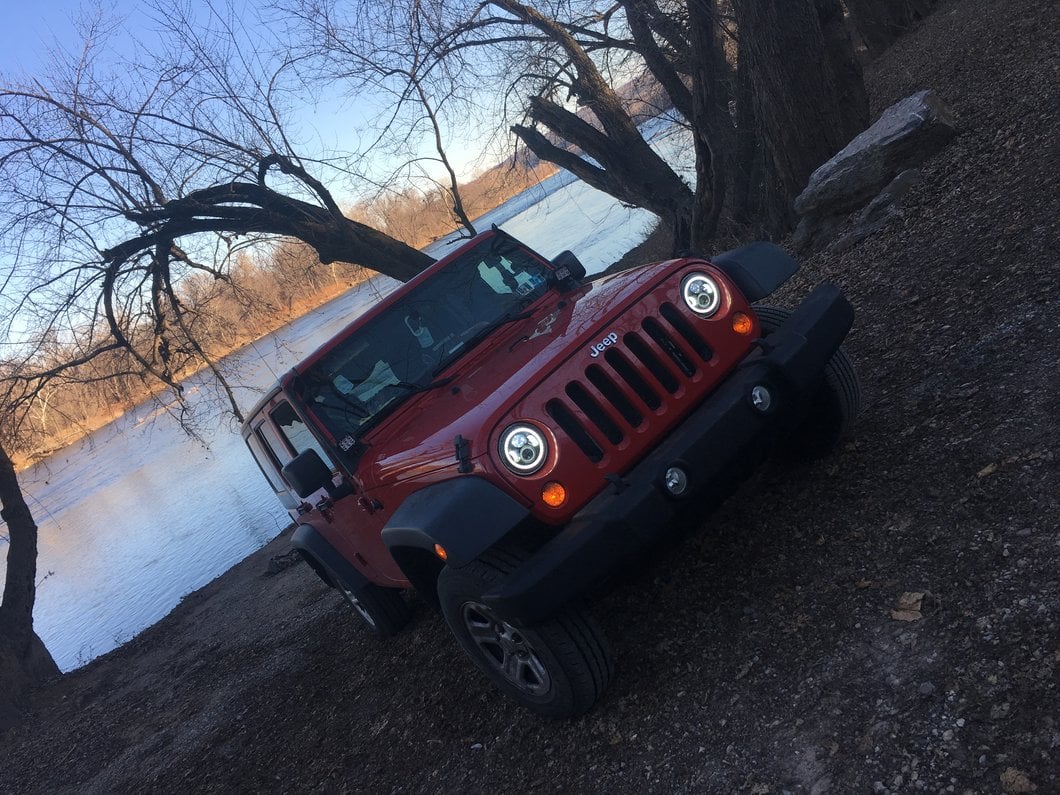 Raxiom Axial Series LED Halo Headlights with DRL and Amber Turn Signals; Black Housing; Clear Lens (97-18 Jeep Wrangler TJ & JK)
