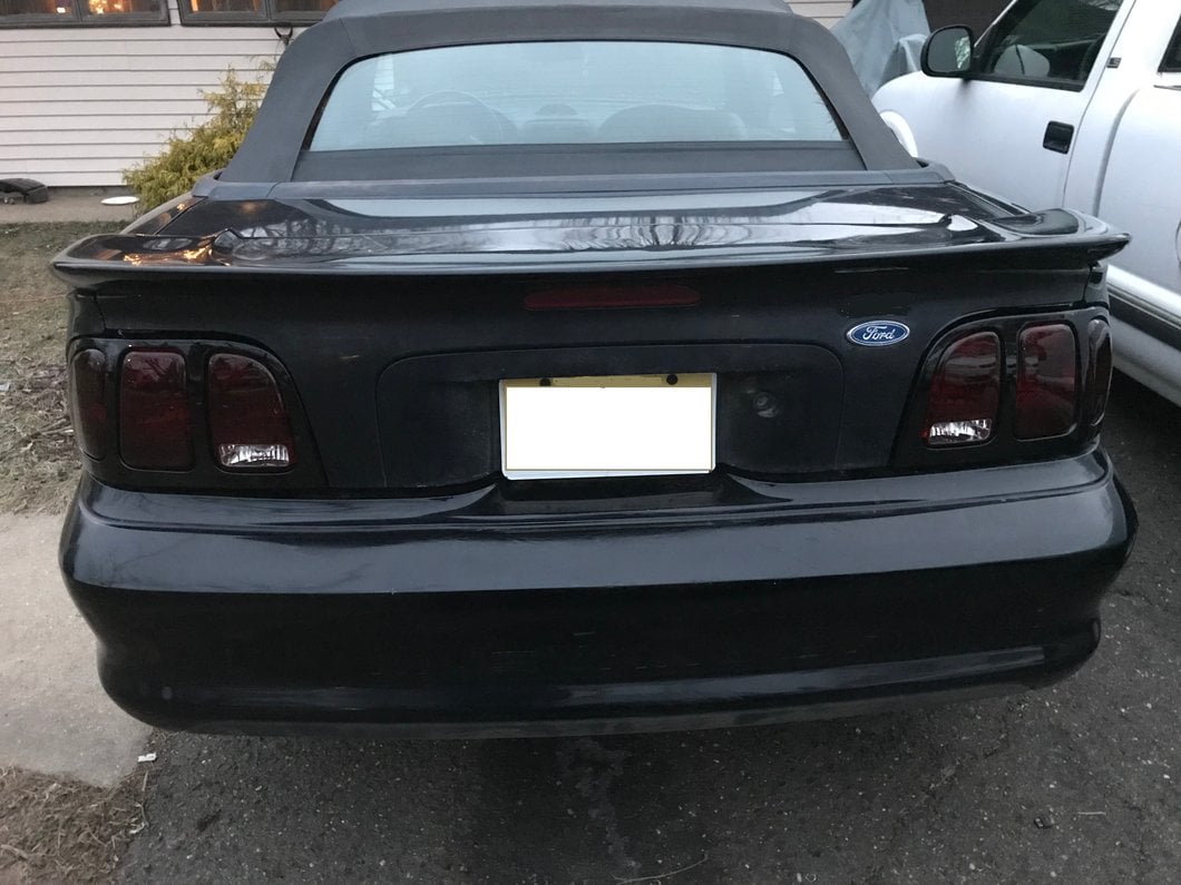 Raxiom Tail Lights and Sequential Tail Light Kit; Black Housing; Smoked Lens (94-98 Mustang)
