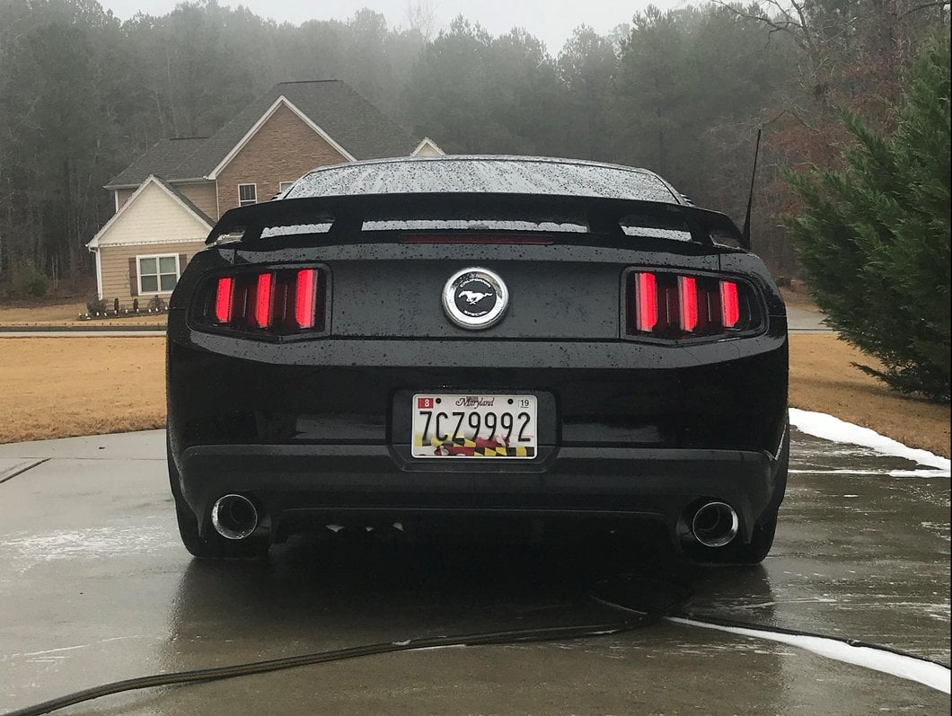 Raxiom Vector V2 LED Tail Lights; Gloss Black Housing; Clear Lens (10-12 Mustang)