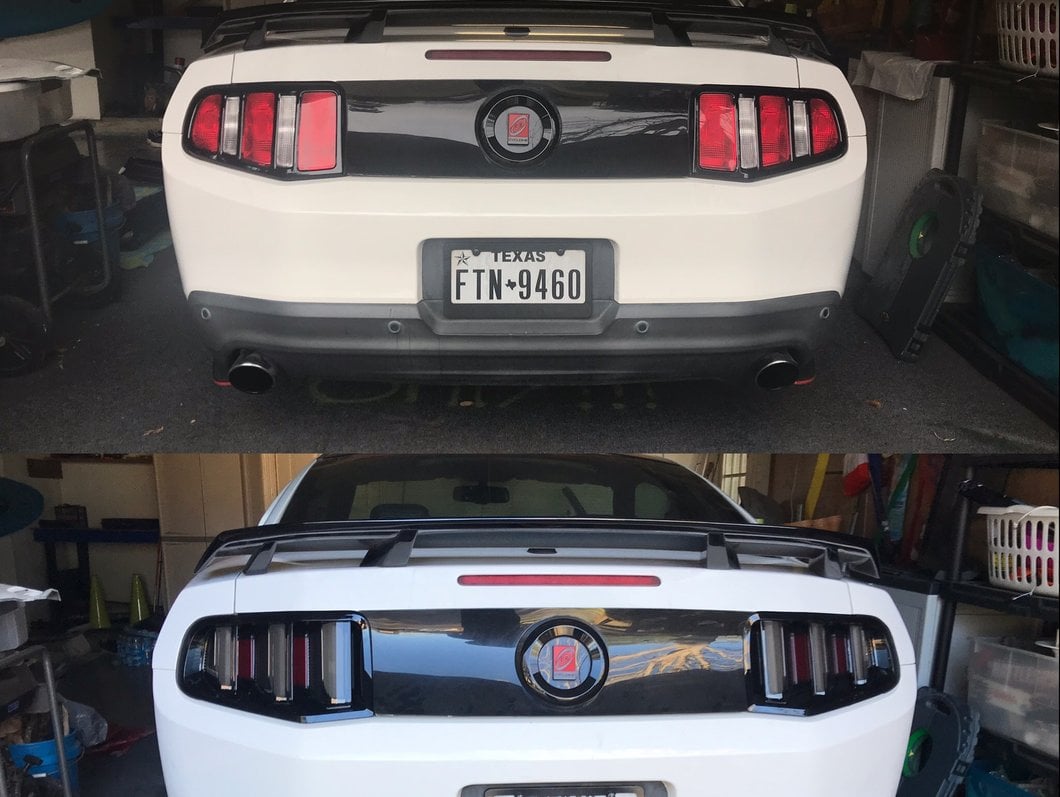 Raxiom Vector V2 LED Tail Lights; Gloss Black Housing; Clear Lens (10-12 Mustang)