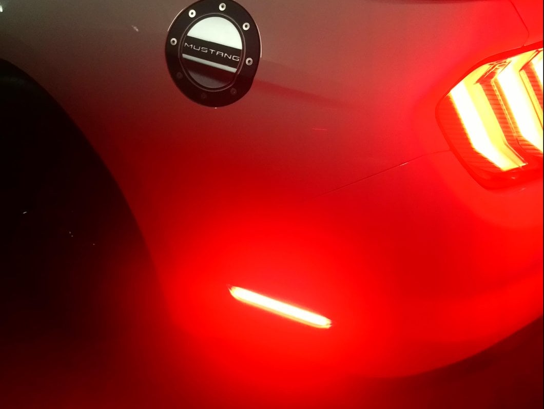 Raxiom Axial Series LED Side Marker Lights; Rear; Red (15-23 Mustang)