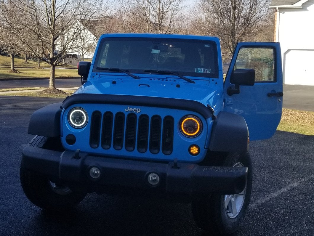 Raxiom LED Halo Headlights; Chrome Housing; Clear Lens (07-18 Jeep Wrangler JK)