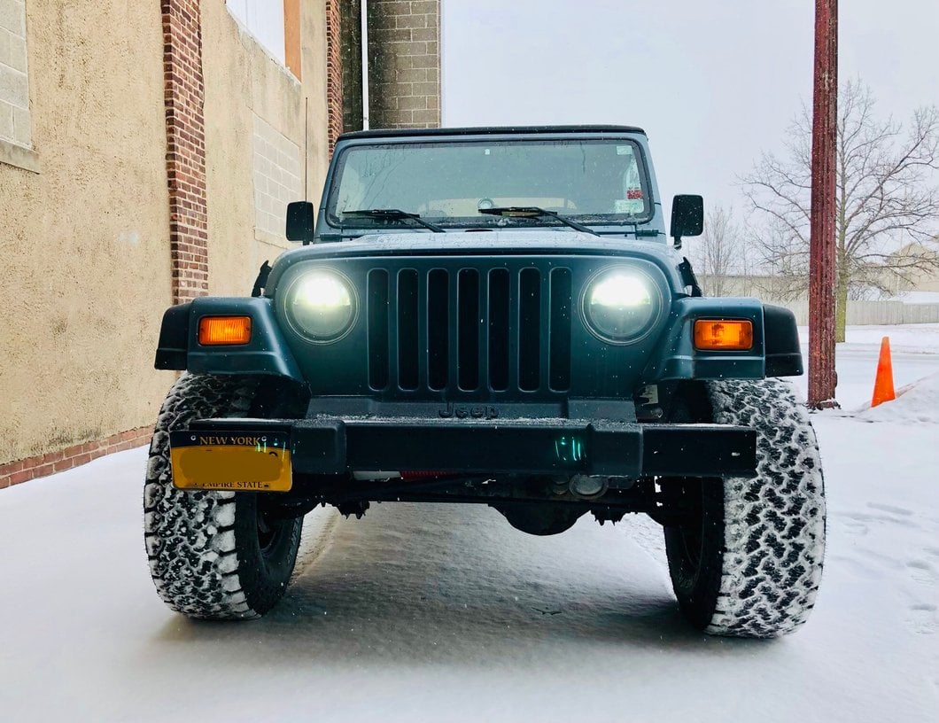 Raxiom Axial Series LED Headlights; Black Housing; Clear Lens (97-18 Jeep Wrangler TJ & JK)