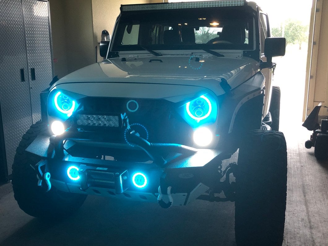 Raxiom Axial Series LED Turn Signals with Halo; Smoked (07-18 Jeep Wrangler JK)