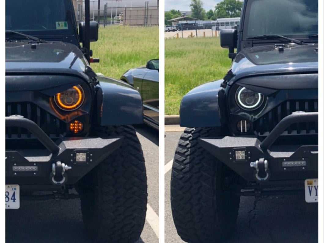 Raxiom Axial Series LED Front Turn Signals; Smoked (07-18 Jeep Wrangler JK)