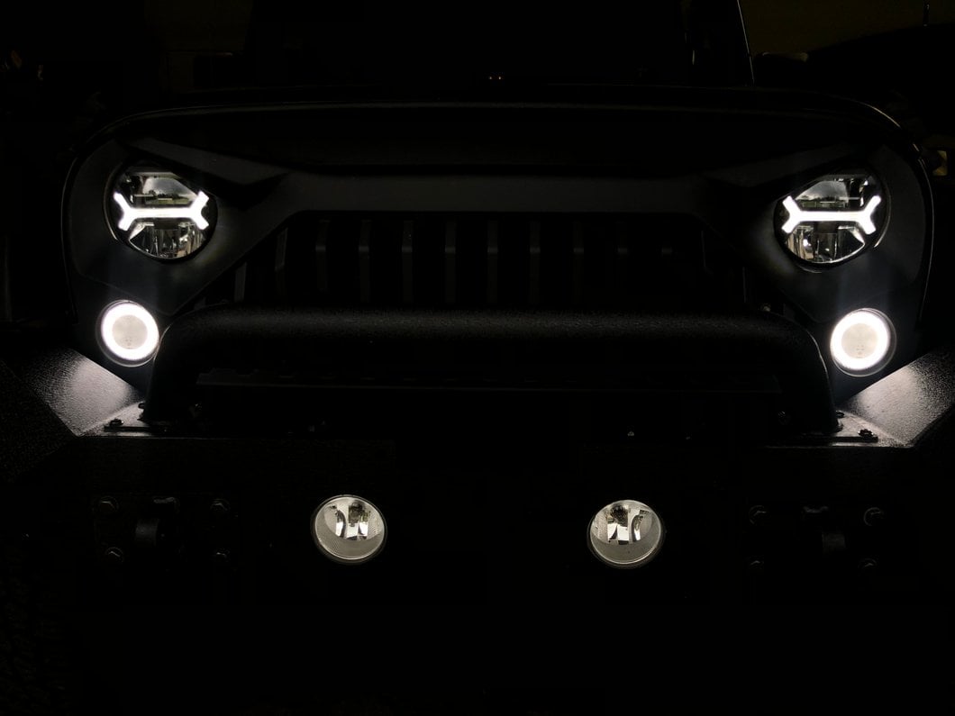 Raxiom Axial Series LED Turn Signals with Halo; Clear (07-18 Jeep Wrangler JK)
