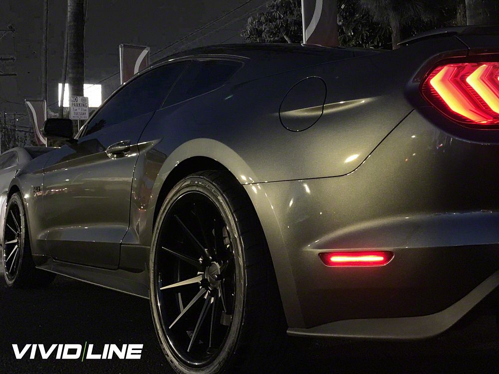 Raxiom Axial Series LED Side Marker Lights; Rear; Smoked (15-23 Mustang)