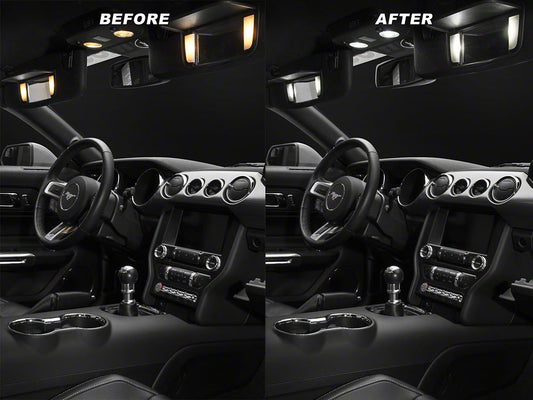 Raxiom Axial Series Stage 1 Interior LED Lighting Kit; Cool White (15-23 Mustang)