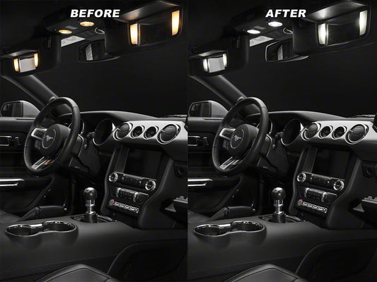 Raxiom Axial Series Stage 2 Interior LED Lighting Kit; Cool White (15-23 Mustang)