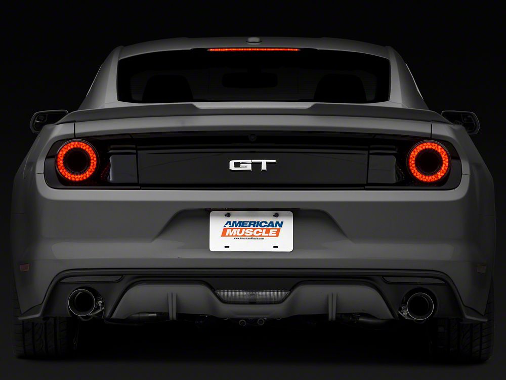 Raxiom Halo LED Tail Lights; Gloss Black Housing; Smoked Lens (15-23 Mustang)