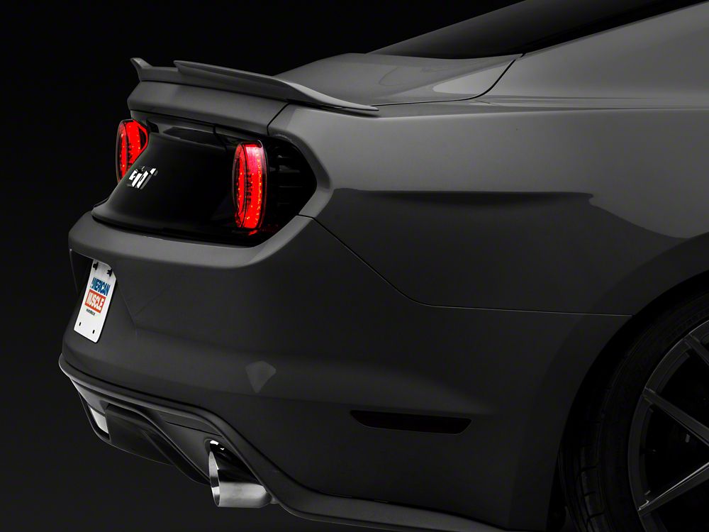 Raxiom Halo LED Tail Lights; Gloss Black Housing; Smoked Lens (15-23 Mustang)