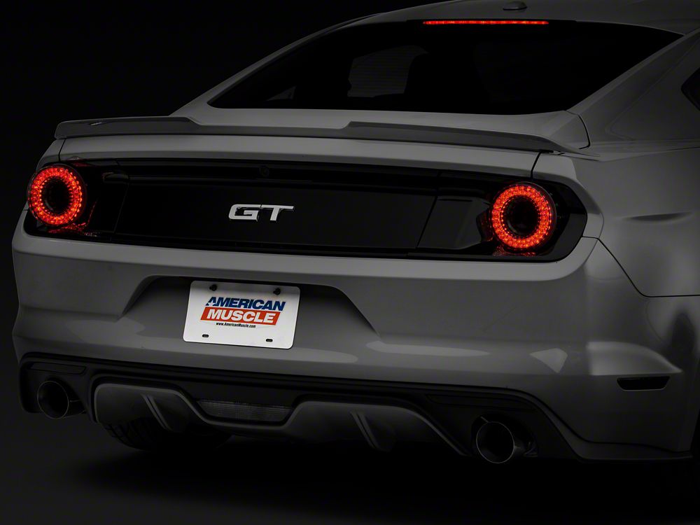 Raxiom Halo LED Tail Lights; Gloss Black Housing; Smoked Lens (15-23 Mustang)