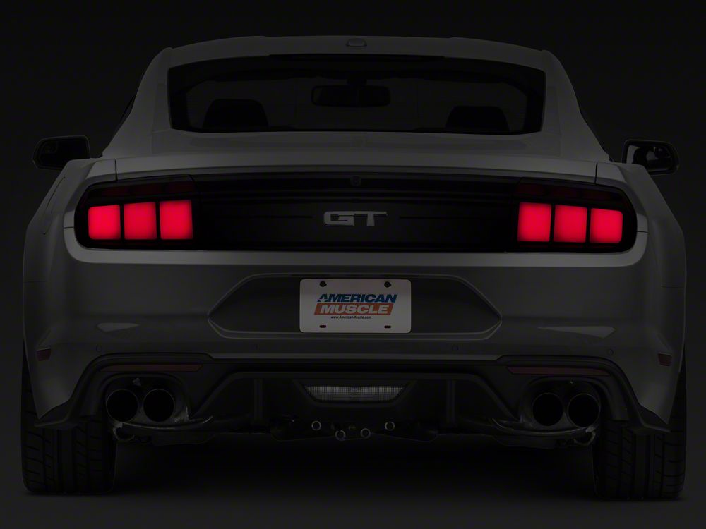 Raxiom Profile LED Tail Lights; Gloss Black Housing; Red Lens (15-23 Mustang)