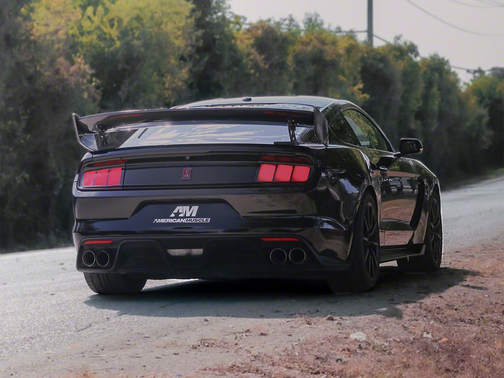 Raxiom Profile LED Tail Lights; Gloss Black Housing; Smoked Lens (15-23 Mustang)