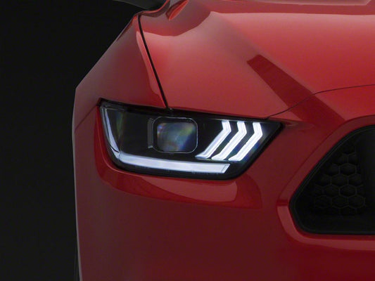 Raxiom Projector Headlights for OEM HID Bulbs; Black Housing; Clear Lens (15-17 Mustang; 18-22 Mustang GT350, GT500)