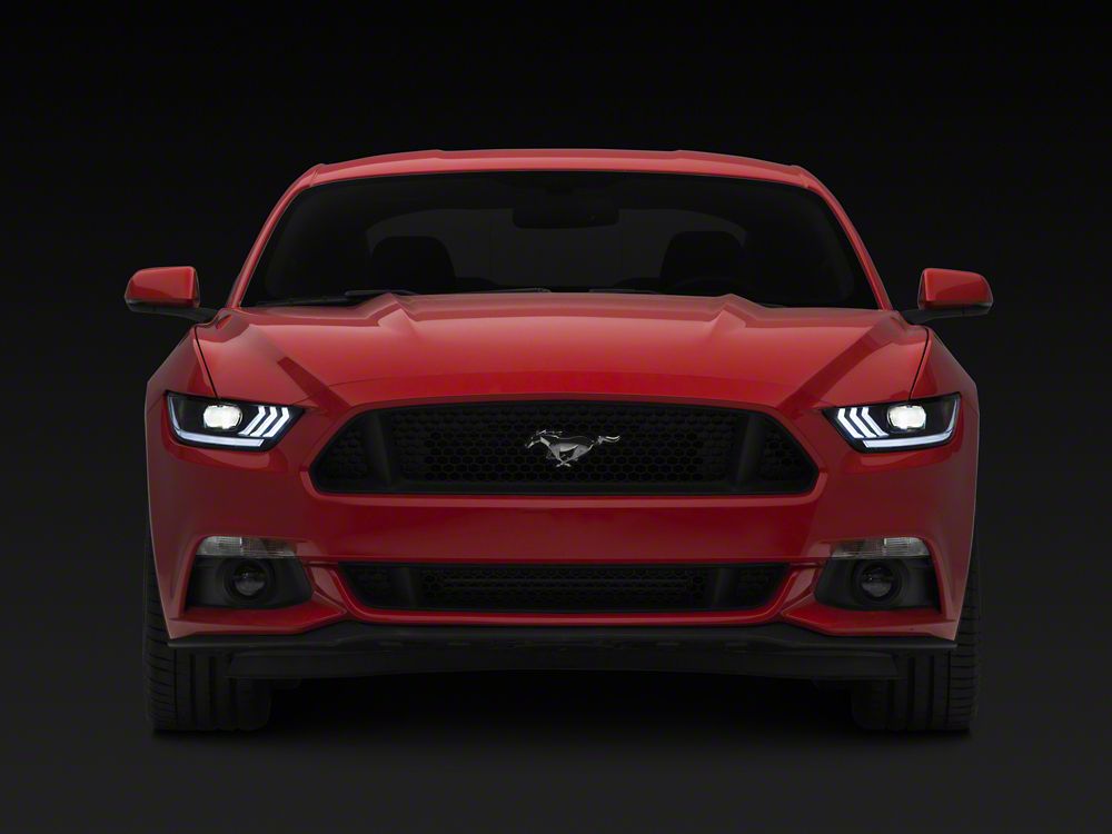 Raxiom Projector Headlights for OEM HID Bulbs; Black Housing; Clear Lens (15-17 Mustang; 18-22 Mustang GT350, GT500)