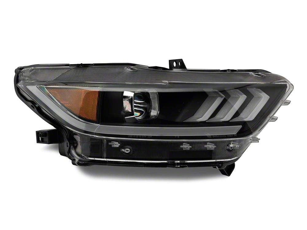Raxiom Projector Headlights for OEM HID Bulbs; Black Housing; Clear Lens (15-17 Mustang; 18-22 Mustang GT350, GT500)