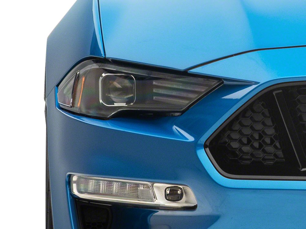 Raxiom LED Projector Headlights; Black Housing; Clear Lens (18-23 Mustang GT, EcoBoost)