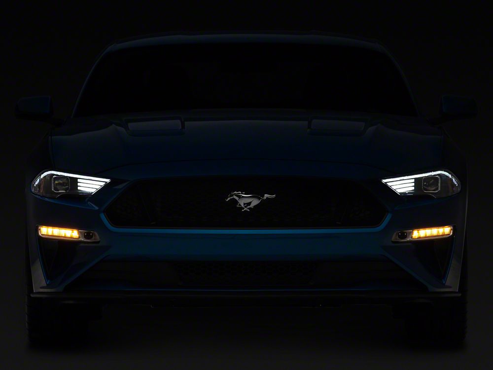 Raxiom LED Projector Headlights; Black Housing; Clear Lens (18-23 Mustang GT, EcoBoost)