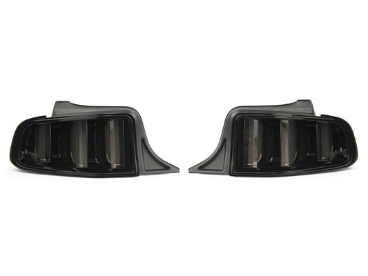 Raxiom Vector V2 Tail Lights; Black Housing; Clear Lens (13-14 Mustang)