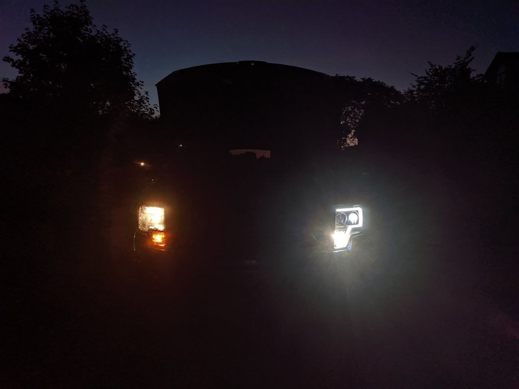 Raxiom Projector Headlights with LED Accent; Black Housing; Clear Lens (09-14 F-150 w/ Factory Halogen Headlights)