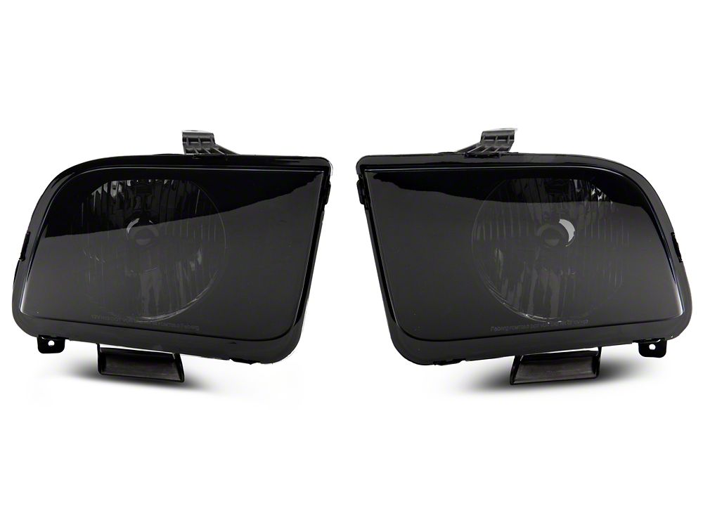 Raxiom Axial Series OEM Style Replacement Headlights; Chrome Housing; Smoked Lens (05-09 Mustang w/ Factory Halogen Headlights, Excluding GT500)