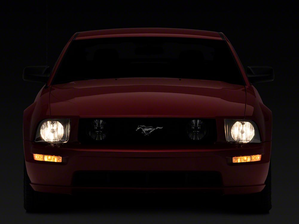 Raxiom Axial Series OEM Style Replacement Headlights; Chrome Housing; Smoked Lens (05-09 Mustang w/ Factory Halogen Headlights, Excluding GT500)