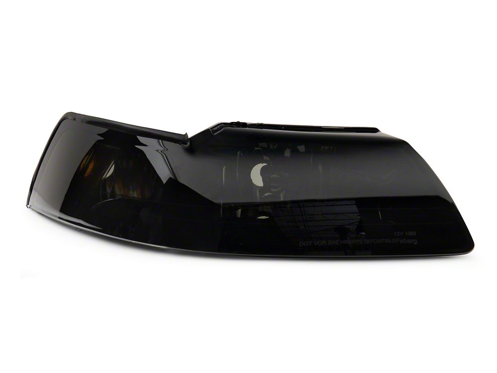 Raxiom Axial Series OEM Style Replacement Headlights; Black Housing; Smoked Lens (99-04 Mustang)
