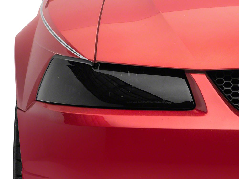 Raxiom Axial Series OEM Style Replacement Headlights; Black Housing; Smoked Lens (99-04 Mustang)