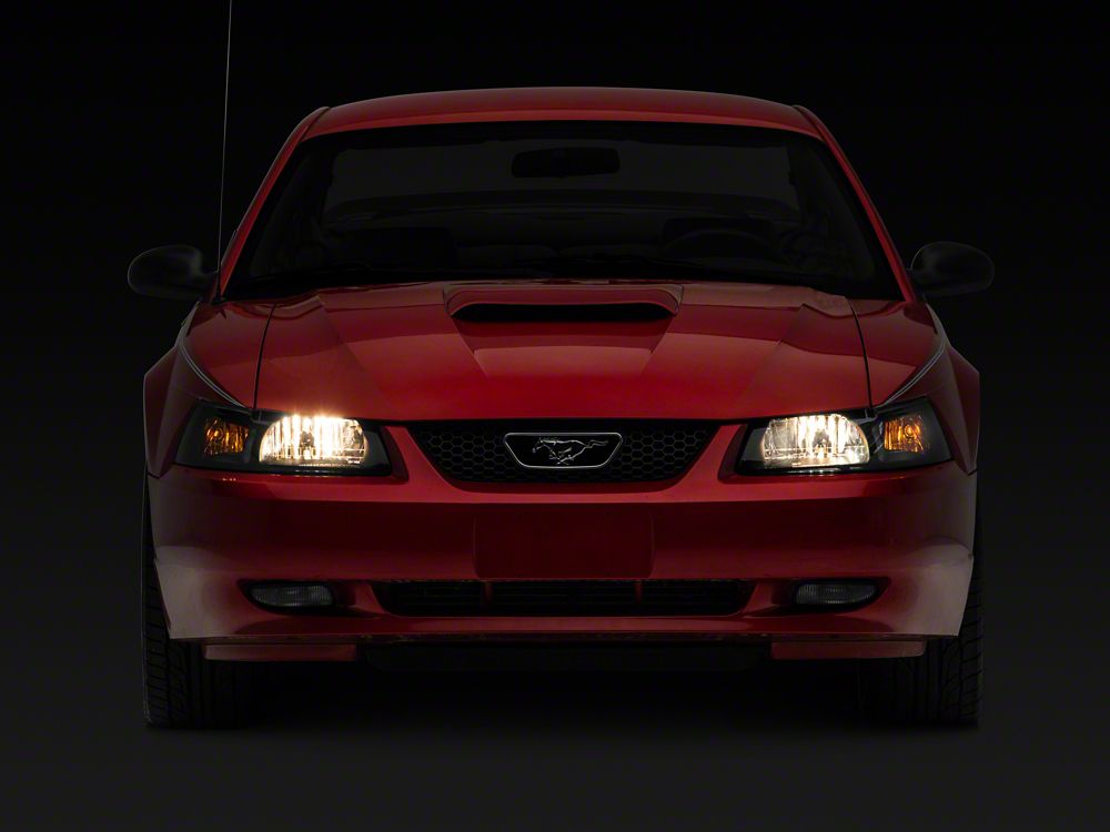 Raxiom Axial Series OEM Style Replacement Headlights; Black Housing; Smoked Lens (99-04 Mustang)