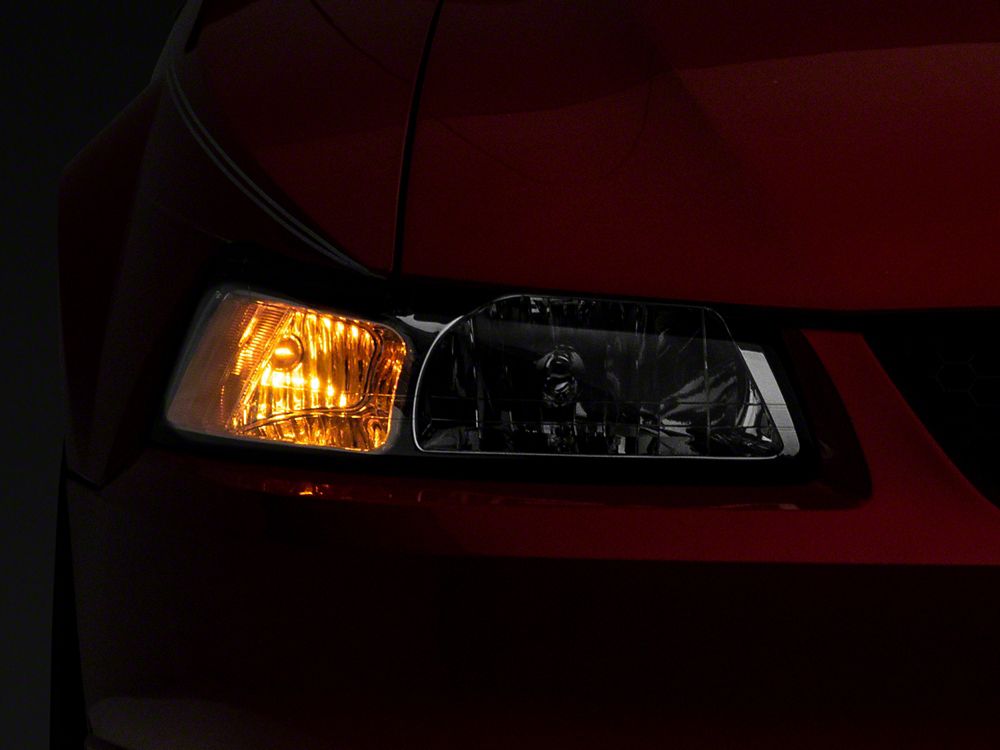Raxiom Axial Series OEM Style Replacement Headlights; Chrome Housing; Clear Lens (99-04 Mustang)
