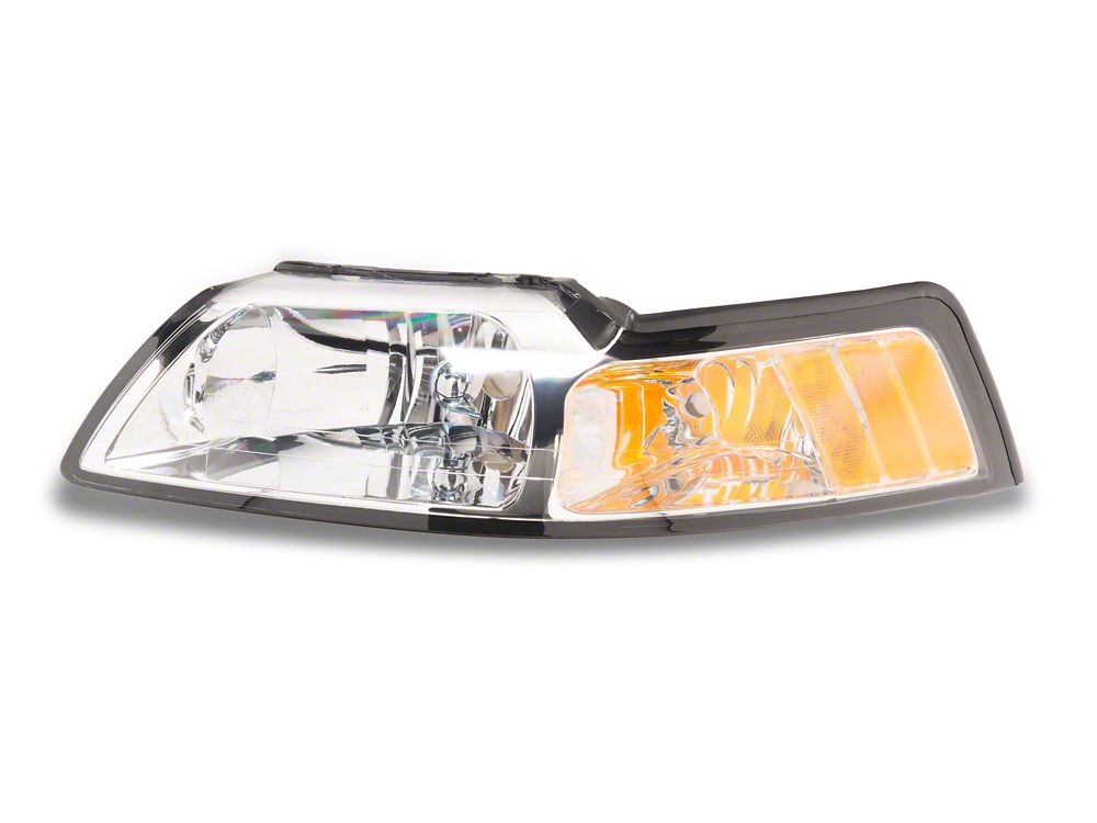 Raxiom Axial Series OEM Style Replacement Headlights; Chrome Housing; Clear Lens (99-04 Mustang)