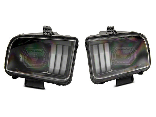 Raxiom Projector Headlights; Black Housing; Clear Lens (05-09 Mustang w/ Factory Halogen Headlights, Excluding GT500)