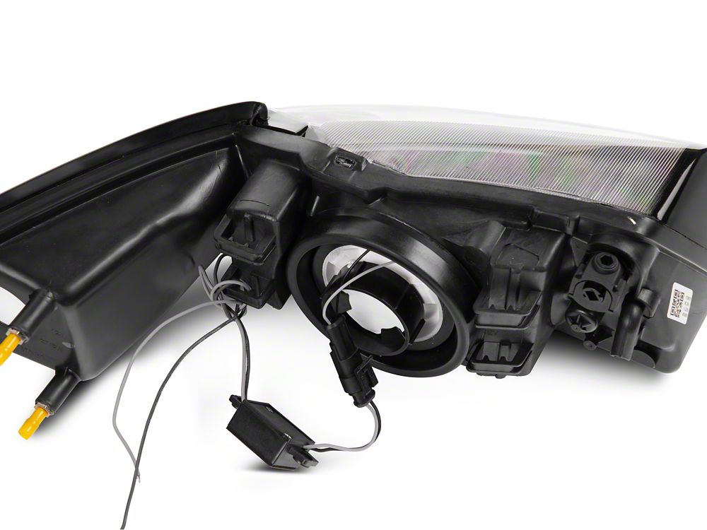 Raxiom Axial Series Headlights with LED Bar; Black Housing; Clear Lens (99-04 Mustang)