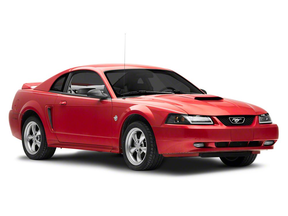 Raxiom Axial Series Headlights with LED Bar; Black Housing; Clear Lens (99-04 Mustang)