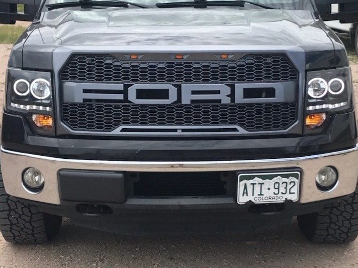 Raxiom G2 Super White LED Halo Projector Headlights; Black Housing; Clear Lens (09-14 F-150 w/ Factory Halogen Headlights)