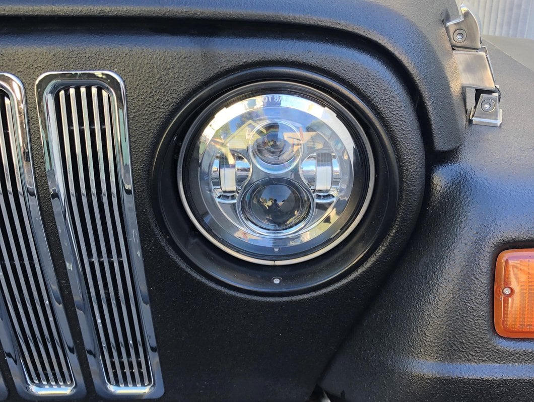Raxiom Axial Series LED Daymaker Headlights; Chrome Housing; Clear Lens (97-18 Jeep Wrangler TJ & JK)