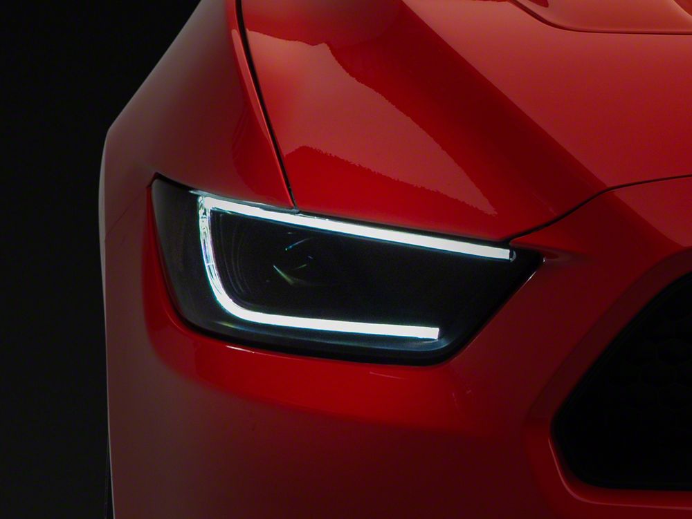 Raxiom CXR Series Hybrid LED Headlights; Black Housing; Smoked Lens (15-17 Mustang; 18-22 Mustang GT350, GT500)