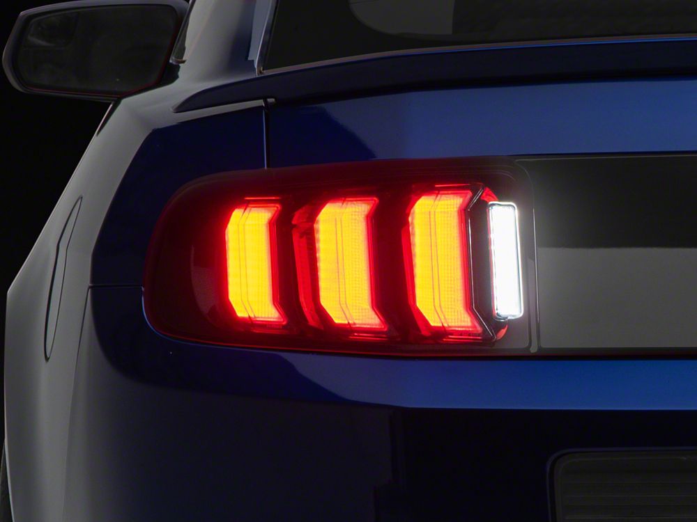 Raxiom CXR Series LED Tail Lights; Black Housing; Smoked Lens (13-14 Mustang)