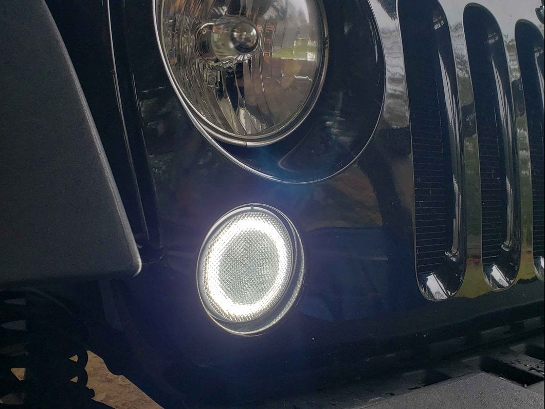 Raxiom Axial Series LED Turn Signals with Halo; Clear (07-18 Jeep Wrangler JK)
