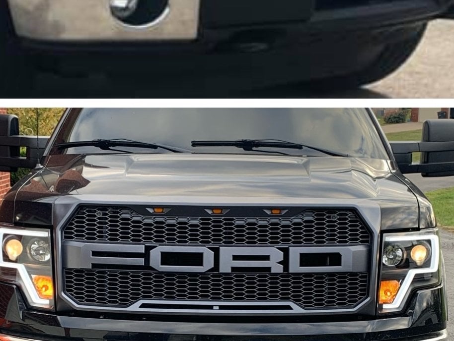 Raxiom Projector Headlights with LED Accent; Black Housing; Clear Lens (09-14 F-150 w/ Factory Halogen Headlights)