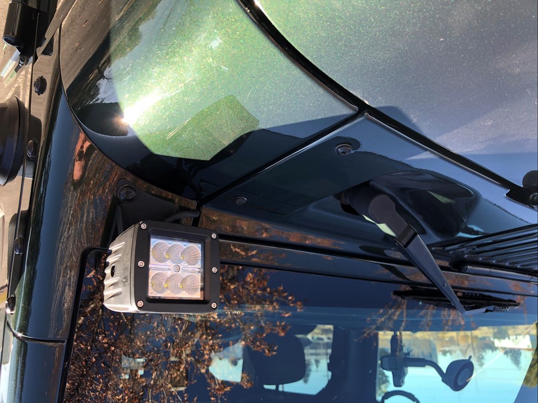 Raxiom Windshield Mounted Light Brackets (07-18 Jeep Wrangler JK)