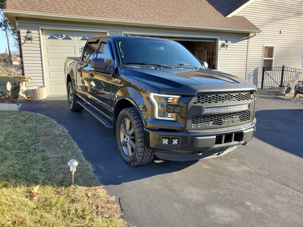 Raxiom G3 Projector Headlights with LED Accent; Black Housing; Clear Lens (15-17 F-150 w/ Factory Halogen Headlights)